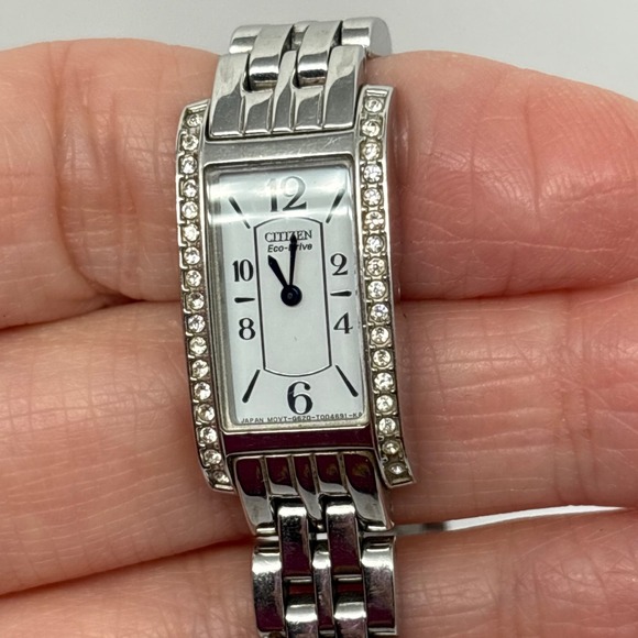 Citizen Eco-Drive Women\'s Silver Tone Crystal‎ Accent Watch Untested Battery main image 4